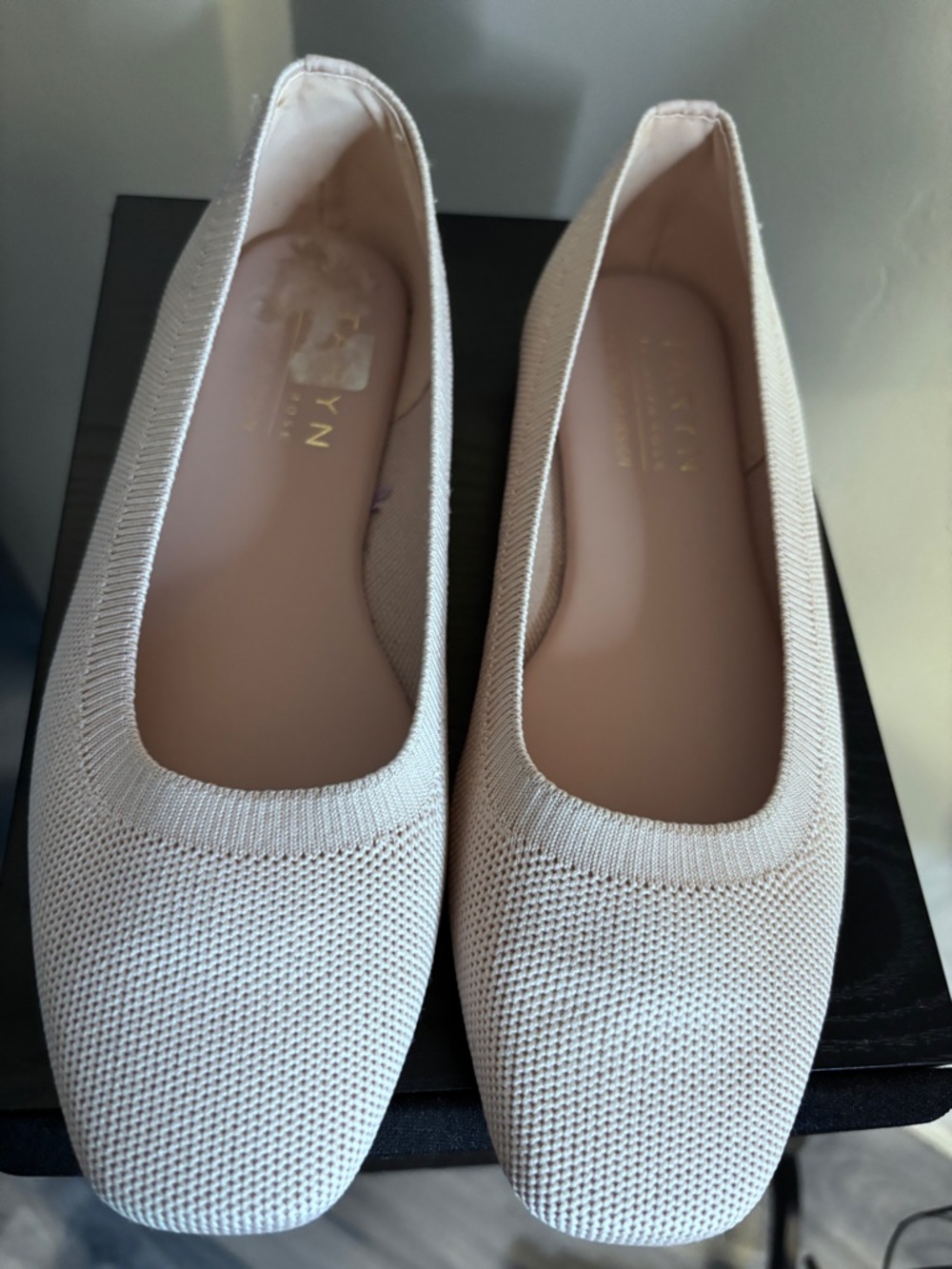 Taryn Rose Light Pink Knit Ballet Flats - 8.5